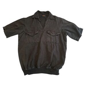 Pino Black Collared Short Sleeve Shirt